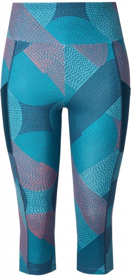 Ulla Popken Quick Dry Cropped Geometric Print Leggings Blue - Vestes - 