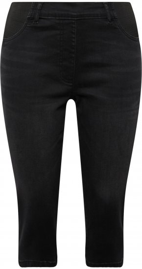 Ulla Popken Sienna Stretch Denim Capris Black - Jeans & Pantalons Femme Grandes Tailles – Plus Size - 