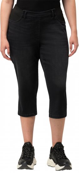 Ulla Popken Sienna Stretch Denim Capris Black - Jeans & Pantalons Femme Grandes Tailles – Plus Size - 