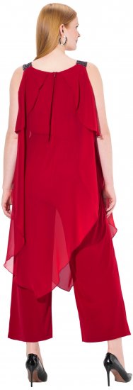 Ulla Popken Layered Chiffon Jumpsuit - Jeans & Pantalons Femme Grandes Tailles – Plus Size - 