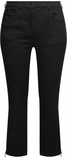 Ulla Popken Animal Print Stretch Fit Jeans Black - Jeans & Pantalons Femme Grandes Tailles – Plus Size - 