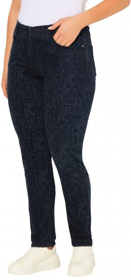 Ulla Popken Leaf Print Boyfriend Jeans Blue - Jeans & Pantalons Femme Grandes Tailles – Plus Size - 