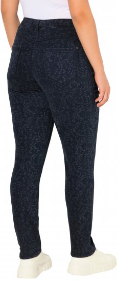 Ulla Popken Leaf Print Boyfriend Jeans Blue - Jeans & Pantalons Femme Grandes Tailles – Plus Size - 