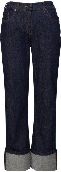 Ulla Popken Turn Up Hem Wide Leg Mary Jeans Grey Denim - Jeans & Pantalons Femme Grandes Tailles – Plus Size - 