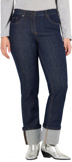 Ulla Popken Turn Up Hem Wide Leg Mary Jeans Grey Denim - Jeans & Pantalons Femme Grandes Tailles – Plus Size - 