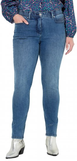 Ulla Popken Decorative Pocket Slim Stretch Jeans Blue Denim - Jeans & Pantalons Femme Grandes Tailles – Plus Size - 