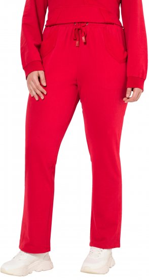 Ulla Popken Elastic Waist Sweatpants Red - Jeans & Pantalons Femme Grandes Tailles – Plus Size - 