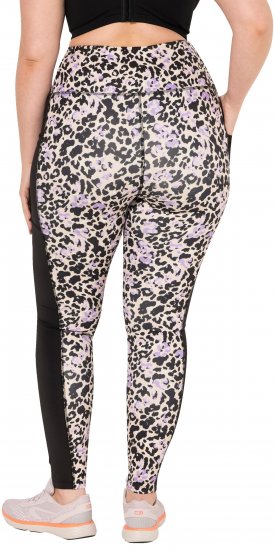 Ulla Popken Leopard Print Quick Drying Leggings Black - Jeans & Pantalons Femme Grandes Tailles – Plus Size - 