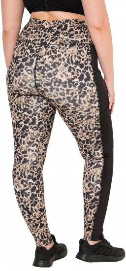 Ulla Popken Leopard Print Quick Drying Leggings Orange - Jeans & Pantalons Femme Grandes Tailles – Plus Size - 