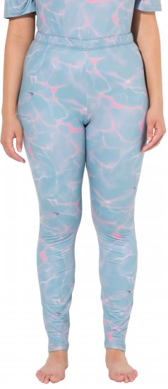 Ulla Popken Wave Print Ski Leggings Blue - Jeans & Pantalons Femme Grandes Tailles – Plus Size - 