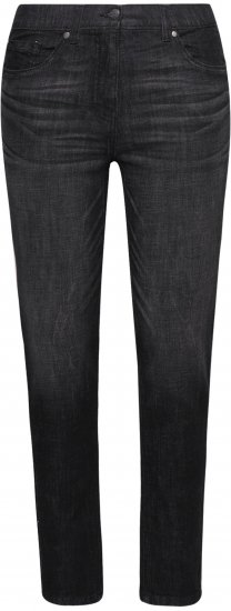 Ulla Popken Acid Wash Stretch Fit Slim Leg Jeans Black - Jeans & Pantalons Femme Grandes Tailles – Plus Size - 