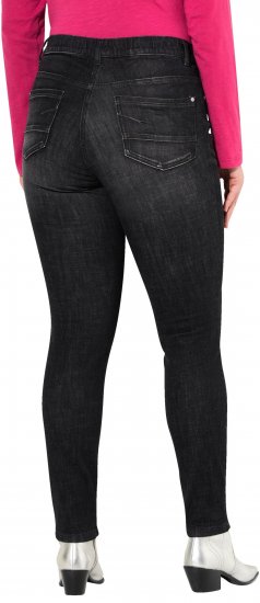 Ulla Popken Acid Wash Stretch Fit Slim Leg Jeans Black - Jeans & Pantalons Femme Grandes Tailles – Plus Size - 