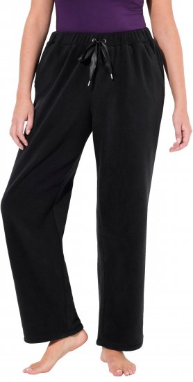 Ulla Popken Fleece Loungewear Pants Black - Jeans & Pantalons Femme Grandes Tailles – Plus Size - 