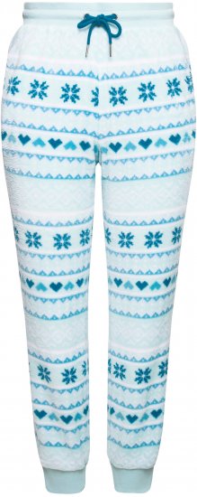 Ulla Popken Alpine Striped Plush Loungewear Pants Blue - Jeans & Pantalons Femme Grandes Tailles – Plus Size - 