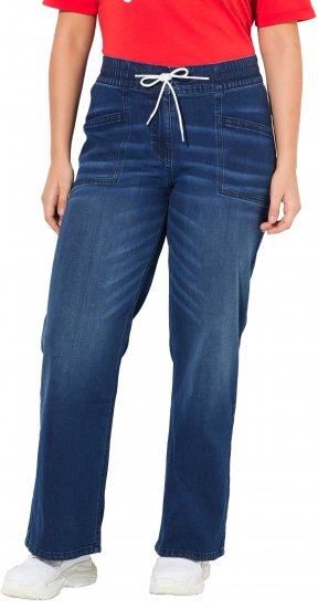Ulla Popken Patch Pocket Elastic Waist Jeans Denim Blue - Jeans & Pantalons Femme Grandes Tailles – Plus Size - 