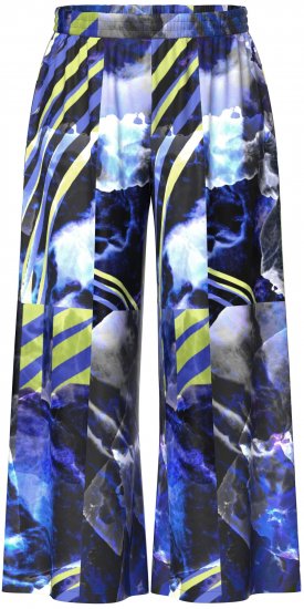 Ulla Popken Blue Stroke Wide Leg Palazzo Pants - Jeans & Pantalons Femme Grandes Tailles – Plus Size - 