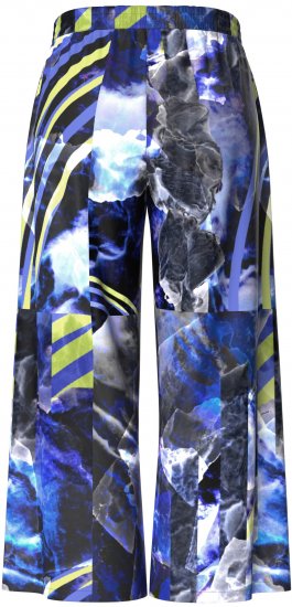 Ulla Popken Blue Stroke Wide Leg Palazzo Pants - Jeans & Pantalons Femme Grandes Tailles – Plus Size - 