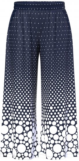 Ulla Popken Dot Gradient Wide Leg Elastic Waist Palazzo Pants Grey - Jeans & Pantalons Femme Grandes Tailles – Plus Size - 