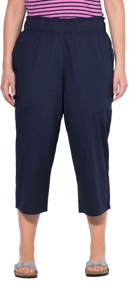 Ulla Popken Stretch Fit Paper Bag Culottes Navy - Jeans & Pantalons Femme Grandes Tailles – Plus Size - 