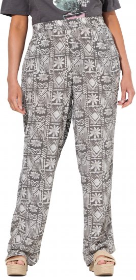 Ulla Popken Mosaic Print Elastic Waist Pants Black - Jeans & Pantalons Femme Grandes Tailles – Plus Size - 