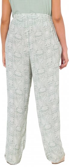 Ulla Popken Animal Print Elastic Waist Pants White - Jeans & Pantalons Femme Grandes Tailles – Plus Size - 