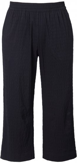 Ulla Popken Textured Elastic Waist Cropped Pants Black - Jeans & Pantalons Femme Grandes Tailles – Plus Size - 