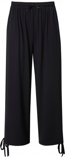 Ulla Popken Quick Drying Split Leg Elastic Waist Joggers Black - Jeans & Pantalons Femme Grandes Tailles – Plus Size - 