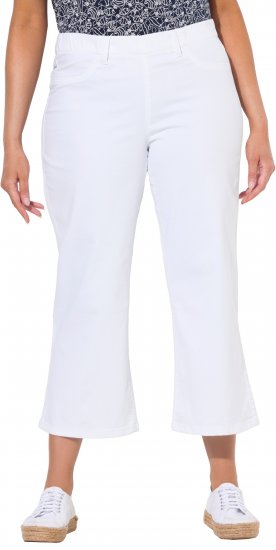 Ulla Popken Wide Leg Twill Mary Fit Culottes White - Jeans & Pantalons Femme Grandes Tailles – Plus Size - 