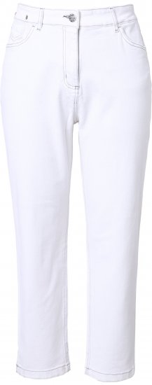 Ulla Popken Used Look 5 Pocket Comfy Waistband Mom Jeans Snow White - Jeans & Pantalons Femme Grandes Tailles – Plus Size - 