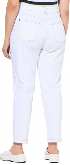 Ulla Popken Used Look 5 Pocket Comfy Waistband Mom Jeans Snow White - Jeans & Pantalons Femme Grandes Tailles – Plus Size - 