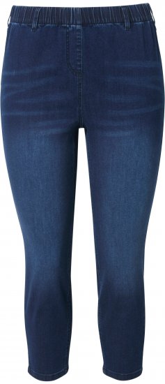 Ulla Popken Cropped Denim Look Stretch Fit Leggings Denim Blue - Jeans & Pantalons Femme Grandes Tailles – Plus Size - 