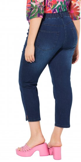Ulla Popken Cropped Denim Look Stretch Fit Leggings Denim Blue - Jeans & Pantalons Femme Grandes Tailles – Plus Size - 