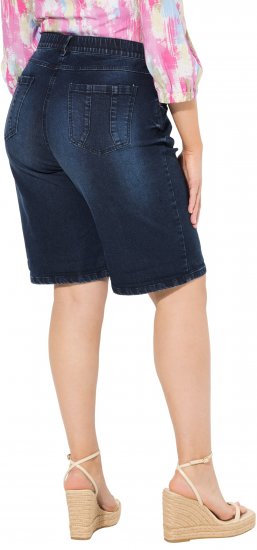 Ulla Popken Denim Wide Leg Elastic Waist Bermuda Shorts Denim Blue - Jeans & Pantalons Femme Grandes Tailles – Plus Size - 