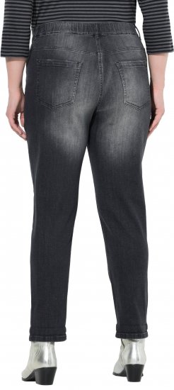 Ulla Popken Rivet Detail Stretch Fit Boyfriend Jeans Black - Jeans & Pantalons Femme Grandes Tailles – Plus Size - 