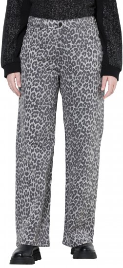 Ulla Popken Leopard Print Stretch Fit Jeans Beige - Jeans & Pantalons Femme Grandes Tailles – Plus Size - 