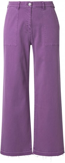 Ulla Popken Purple Fringed Hem Stretch Fit Jeans Lavender - Jeans & Pantalons Femme Grandes Tailles – Plus Size - 