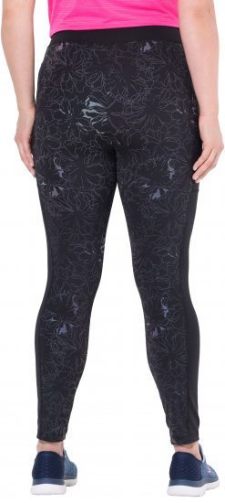 Ulla Popken Quick Drying Flower Print Leggings Black - Jeans & Pantalons Femme Grandes Tailles – Plus Size - 