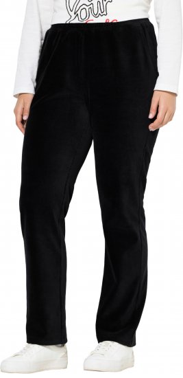 Ulla Popken Corduroy Elastic Waist Pants Black - Jeans & Pantalons Femme Grandes Tailles – Plus Size - 