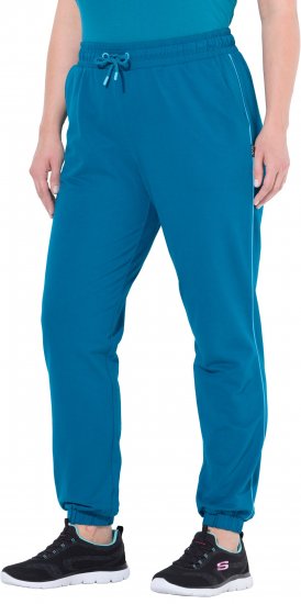 Ulla Popken Contrast Piping Joggers Blue - Jeans & Pantalons Femme Grandes Tailles – Plus Size - 