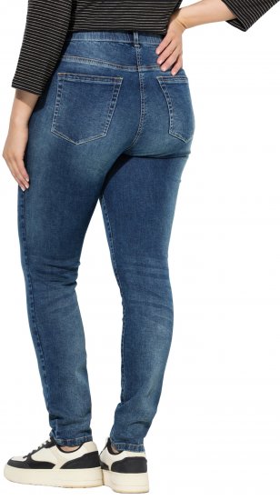 Ulla Popken Decorative Stitched Slim Leg Stretch Fit Jeans Blue Denim - Jeans & Pantalons Femme Grandes Tailles – Plus Size - 