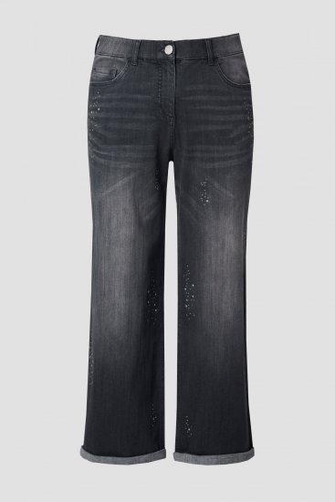 Ulla Popken Rivet Studded Stretch Fit Jeans Black - Jeans & Pantalons Femme Grandes Tailles – Plus Size - 