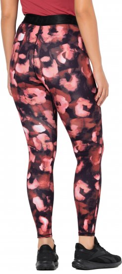 Ulla Popken Abstract Flower Print Performance Leggings Red - Jeans & Pantalons Femme Grandes Tailles – Plus Size - 