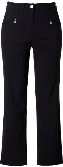 Ulla Popken Bengaline Elastic Waist Pants Black - Jeans & Pantalons Femme Grandes Tailles – Plus Size - 