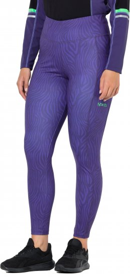 Ulla Popken Neon Zebra Print Performance Leggings Purple - Jeans & Pantalons Femme Grandes Tailles – Plus Size - 