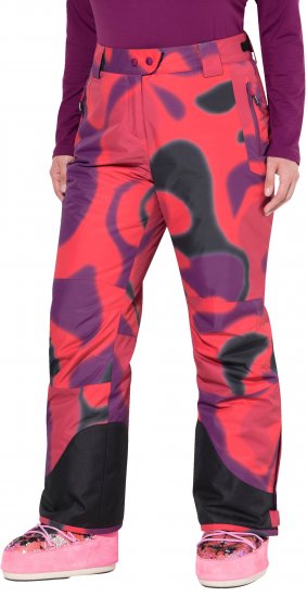 Ulla Popken Hyprar Ski Pants Waterproof Velcro Closure Shaped Knees Berry Pink - Jeans & Pantalons Femme Grandes Tailles – Plus Size - 