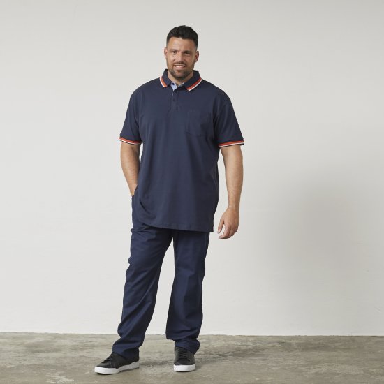 North Latitude 61128 Polo Piqué Superflex Bleu Marine - Polos - Polos homme grande taille