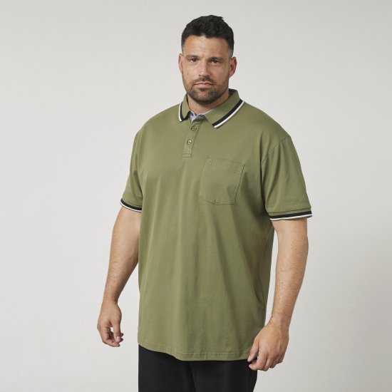 North Latitude 61128 Polo Piqué Superflex Vert Olive - Polos - Polos homme grande taille