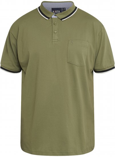 North Latitude 61128 Polo Piqué Superflex Vert Olive - Polos - Polos homme grande taille