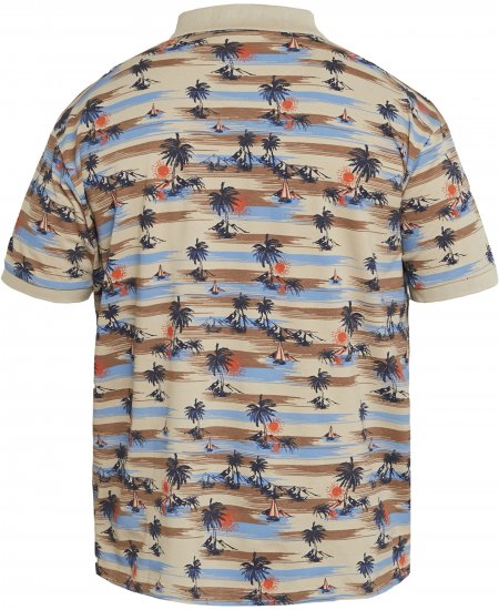 North Latitude 61133 Polo Piqué Imprimé Intégral Sable - Polos - Polos homme grande taille
