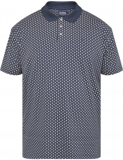 North Latitude 61134 Polo Jersey Imprimé Intégral Bleu Marine - Polos - Polos homme grande taille